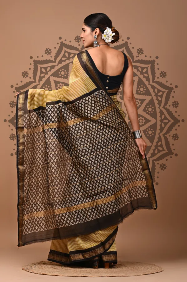Maheshwari printed silk saree