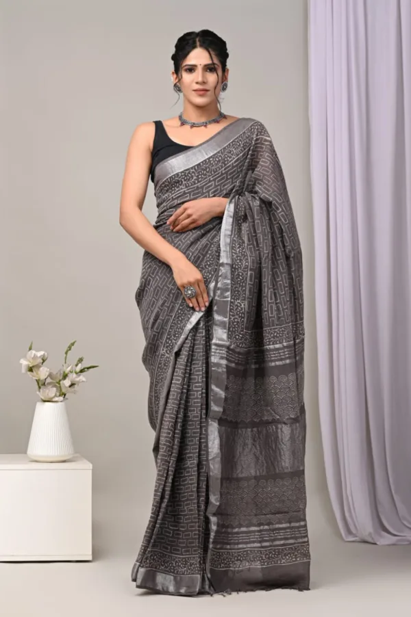 Pure Linen cotton sarees
