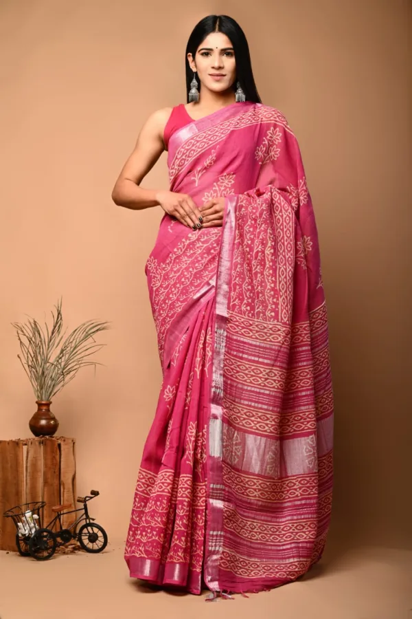 Linen saree below 1500