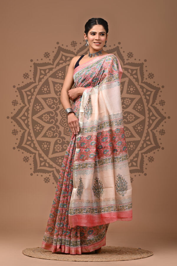 Maheshwari Artisanal Print Sari
