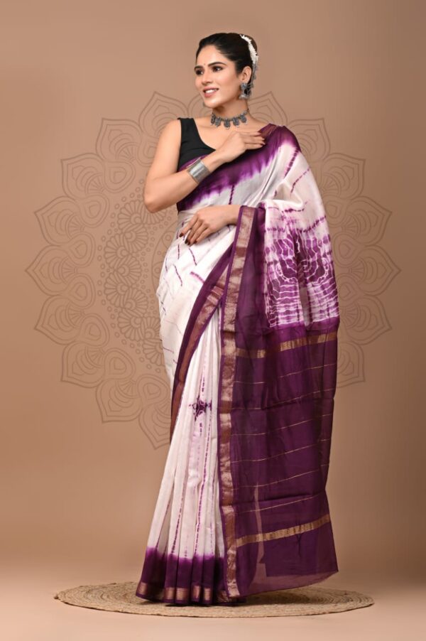 Boysenberry Maheshwari silk saree