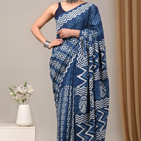 Indigo Cotton Saree