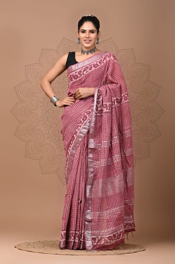 pure organic linen sarees