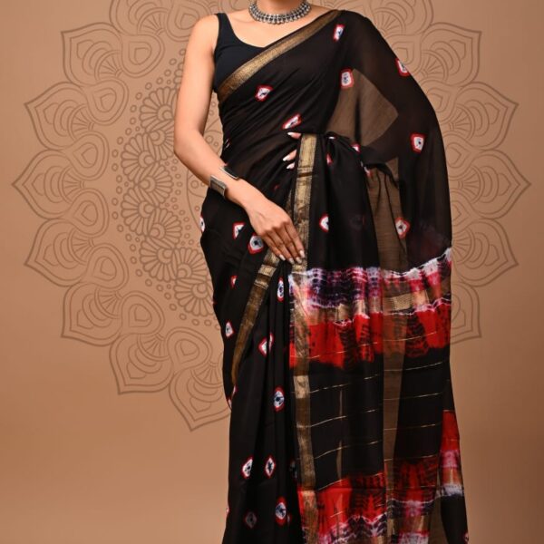 black maheshwari silk saree