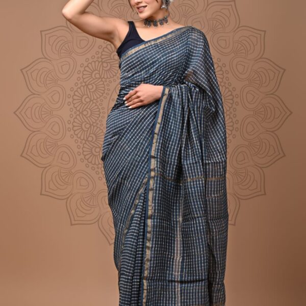 Chanderi Silk Indigo Sarees