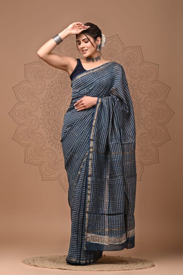 Chanderi Silk Indigo Sarees