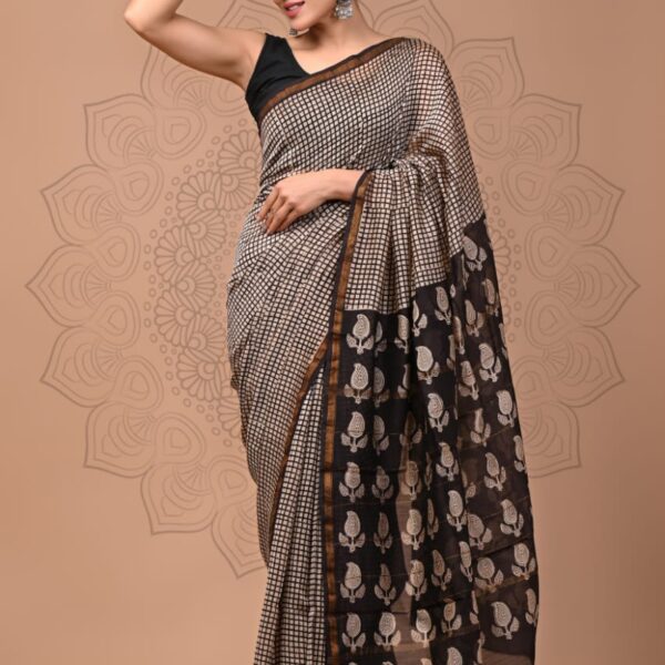 chanderi silk saree shu3 Chanderi Sadi