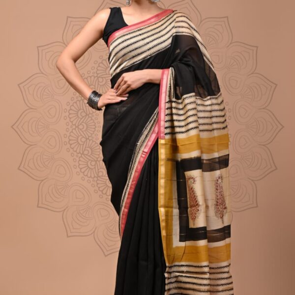 chanderi silk saree shu5 Pure Chanderi Saree