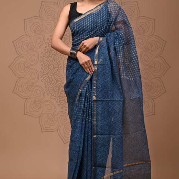 Kota Doria Printed Saree