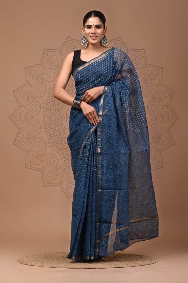 Kota Doria Printed Saree