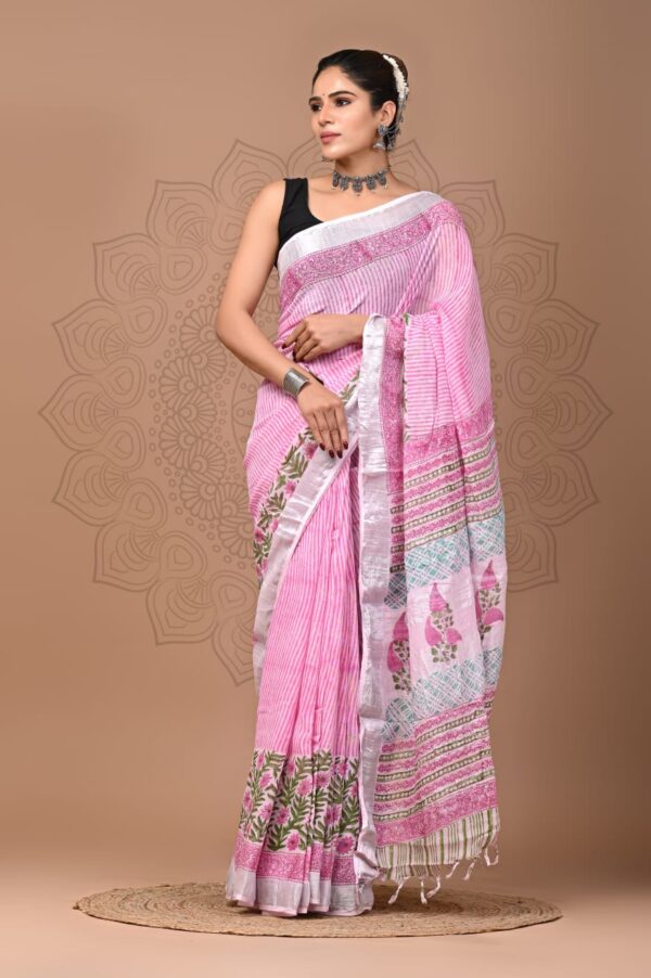 Printed Linen Saree