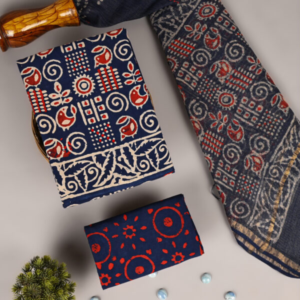 DSC_3981 copy Tealish Blue Cotton Suit With Kota Doria Dupatta