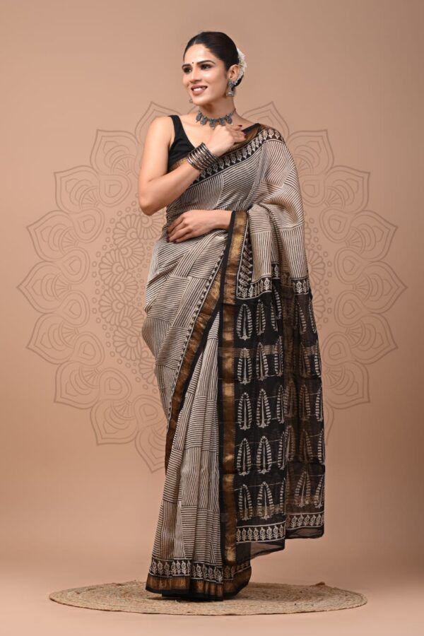 Mountain Mist Maheshwari Silk Saree