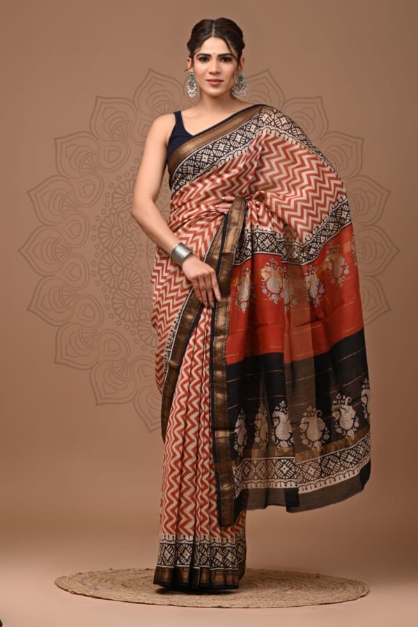 Alpine Maheshwari Silk Saree