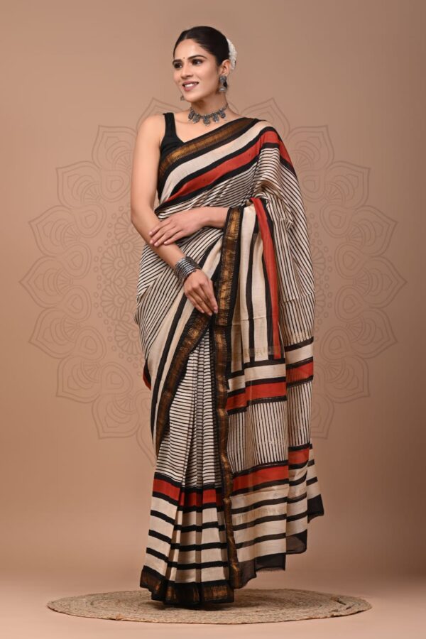 Cashmere Maheshwari Silk Saree