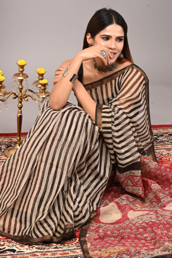 Black Line Kota Saree