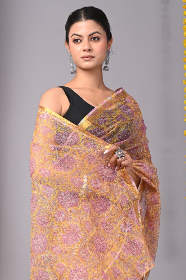 Burning Sand Kota Doria Saree - Image 2