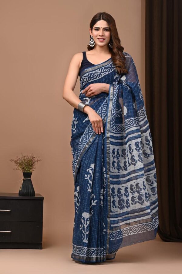 Indigo Kota Doria Saree