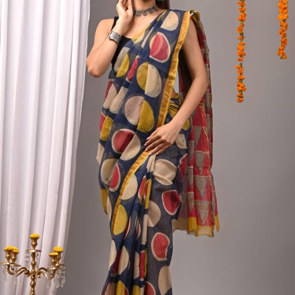 Ship Grey Kota Doria Saree