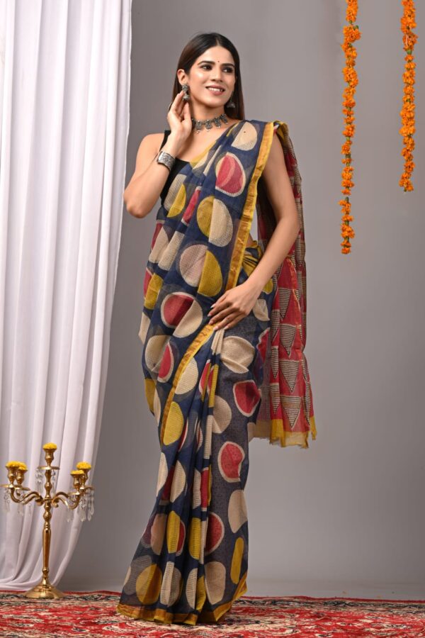 Ship Grey Kota Doria Saree