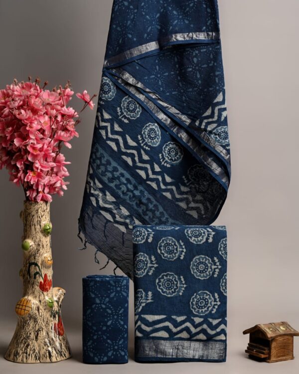 Blue Charcoal Linen Suit Set