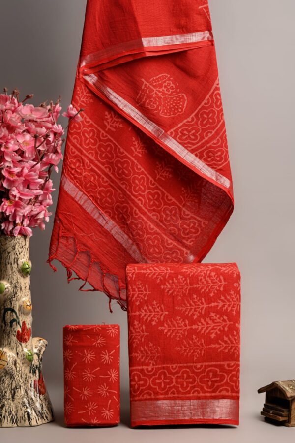 Burnet Red Linen Suit