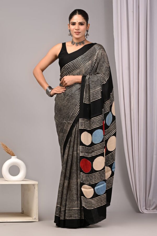 Black Cow Modal Silk Saree