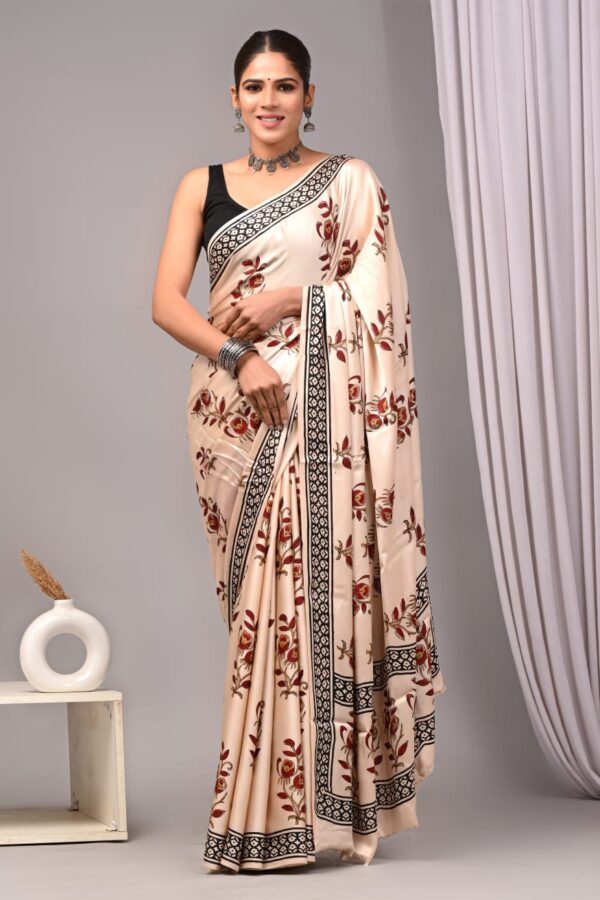 Buttery White Modal Silk Saree
