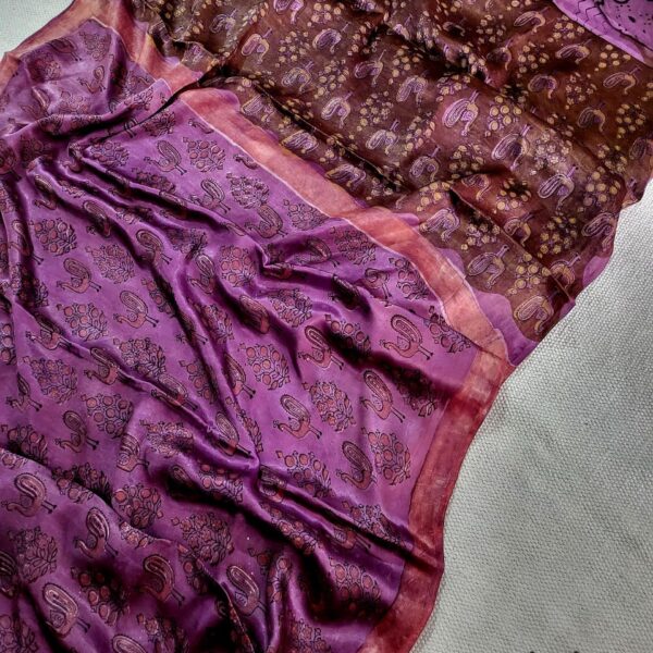 Purplish Pink Modal Silk Saree