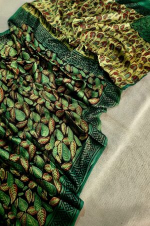 Military Green Modal Silk Saree