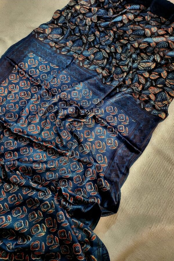 Dull Blue Modal Silk Saree