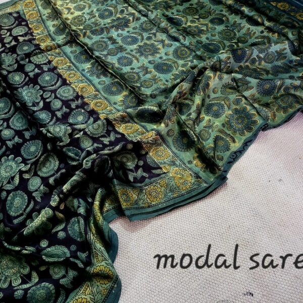 Beetle Green Modal Silk Saree