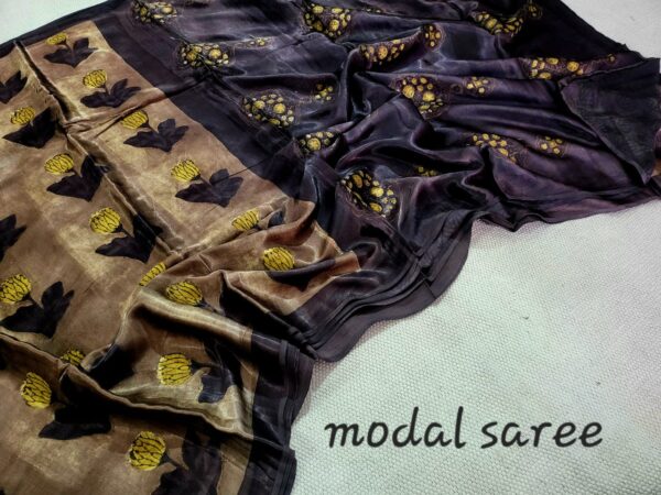 Sorrell Brown Modal Sil Saree
