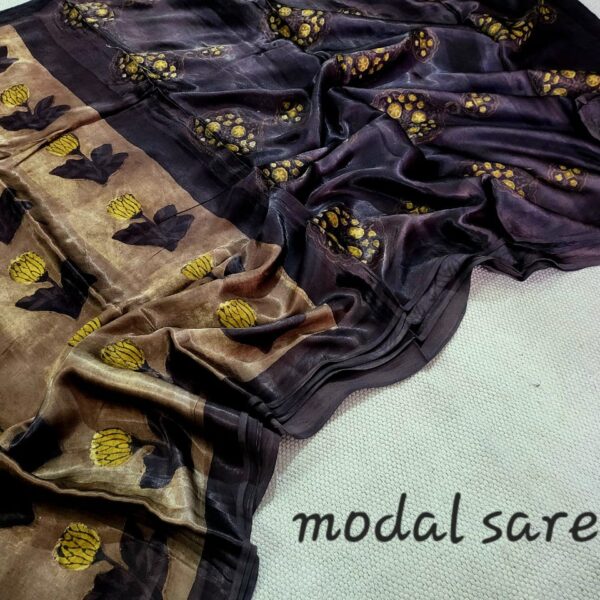 Sorrell Brown Modal Sil Saree