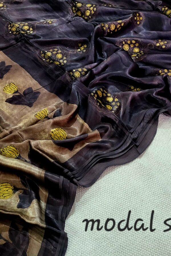 Sorrell Brown Modal Sil Saree