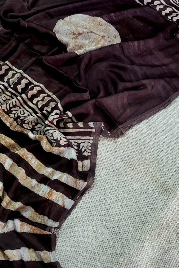 Smokey Black Modal Silk Saree