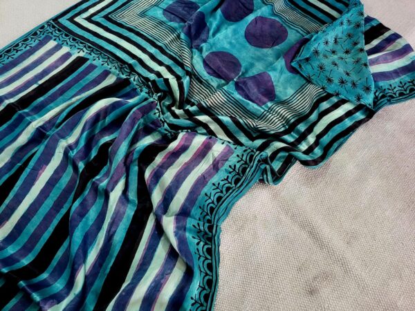 Greenish Blue Modal Silk Saree