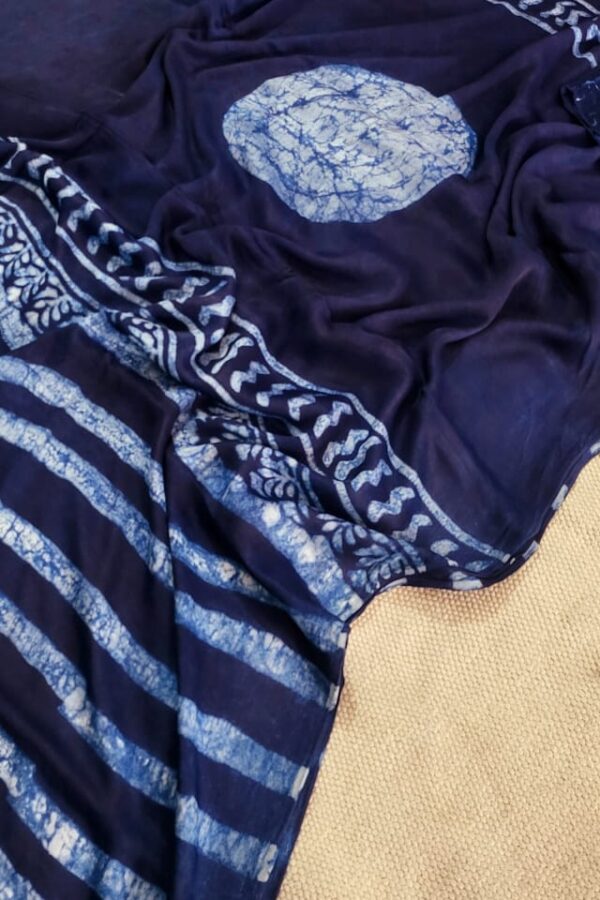 Blue Russian Modal Silk Saree