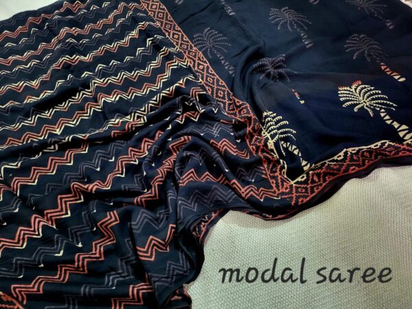 Black Perl Modal Silk Saree