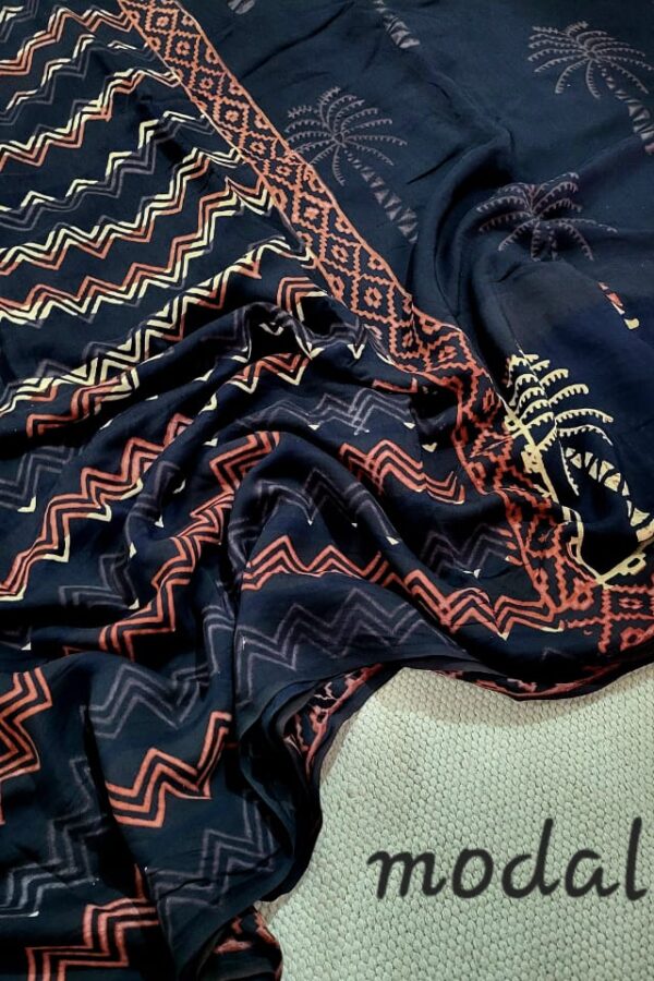 Black Perl Modal Silk Saree