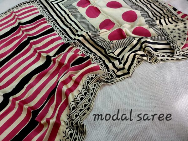 Foggy Grey Modal Silk Saree