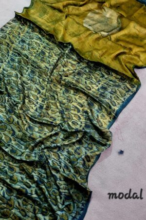 Orange Yellow modal silk Saree