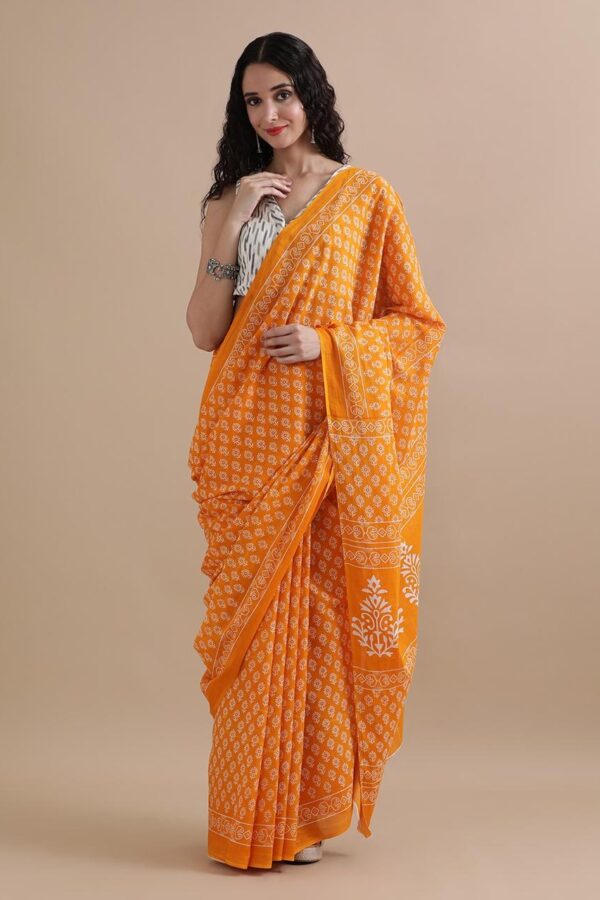Rust Orange Soft Pure Cotton Sarees