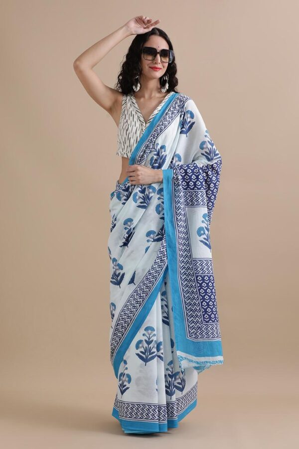 Lavender Mist Cotton Saree