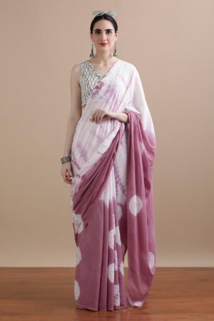 Dull Purple MulMul Cotton Saree
