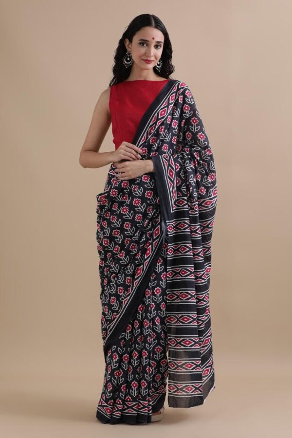 Ebony Clay MulMul Saree