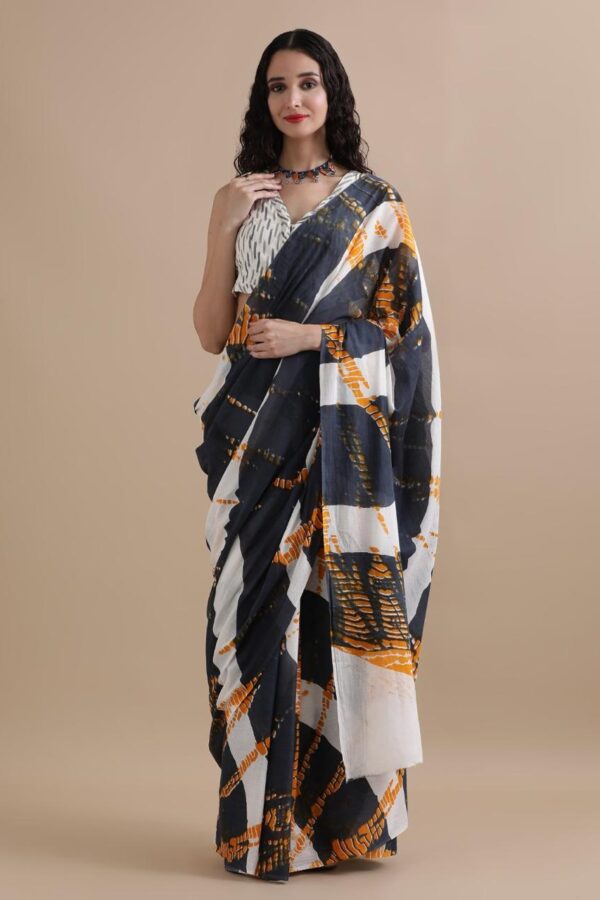 Gunmetal Mul Mul Cotton Sarees
