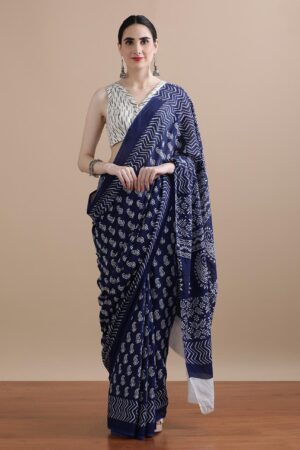Cloud Burst Cotton Saree For Women