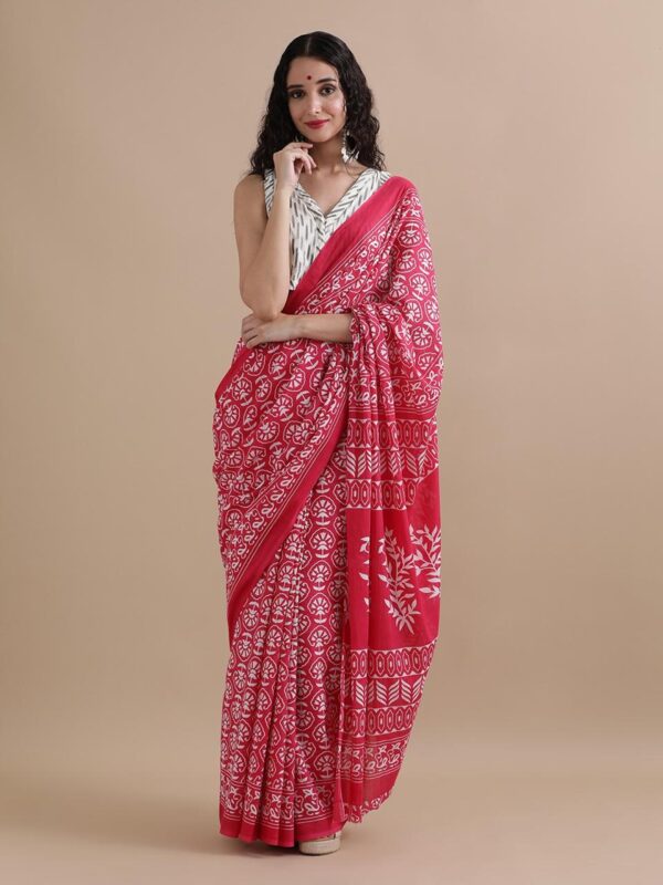 Cornell Red Cotton Ki Sadi