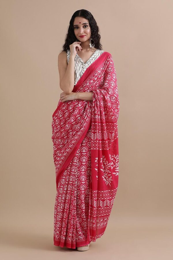 Cornell Red Cotton Ki Sadi